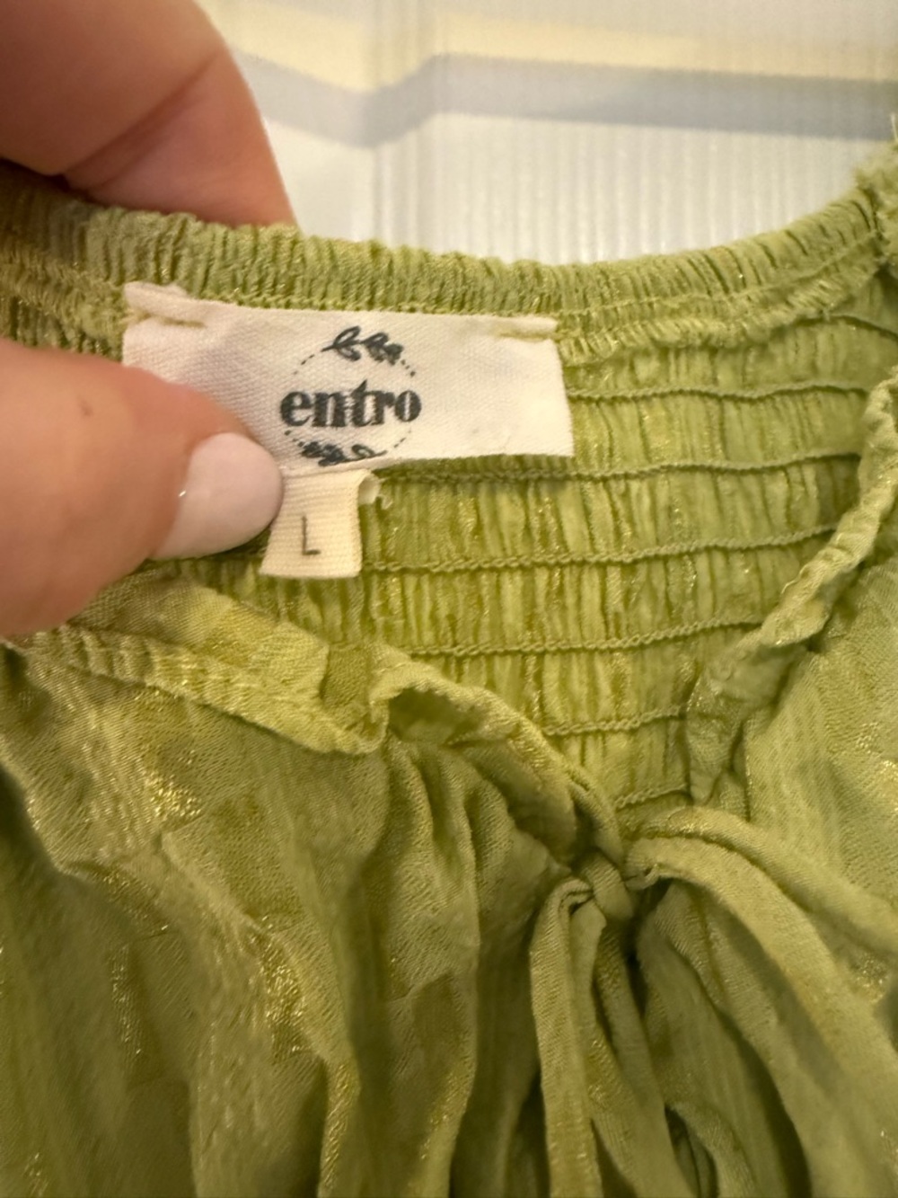 Entro Green Ruffle Romper | Size L - Picture 2 of 3
